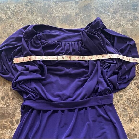 Enfocus Studio Womens Purple 3/4 Split Sleeve Scoop Neck Casual Blouson … - Picture 3 of 5